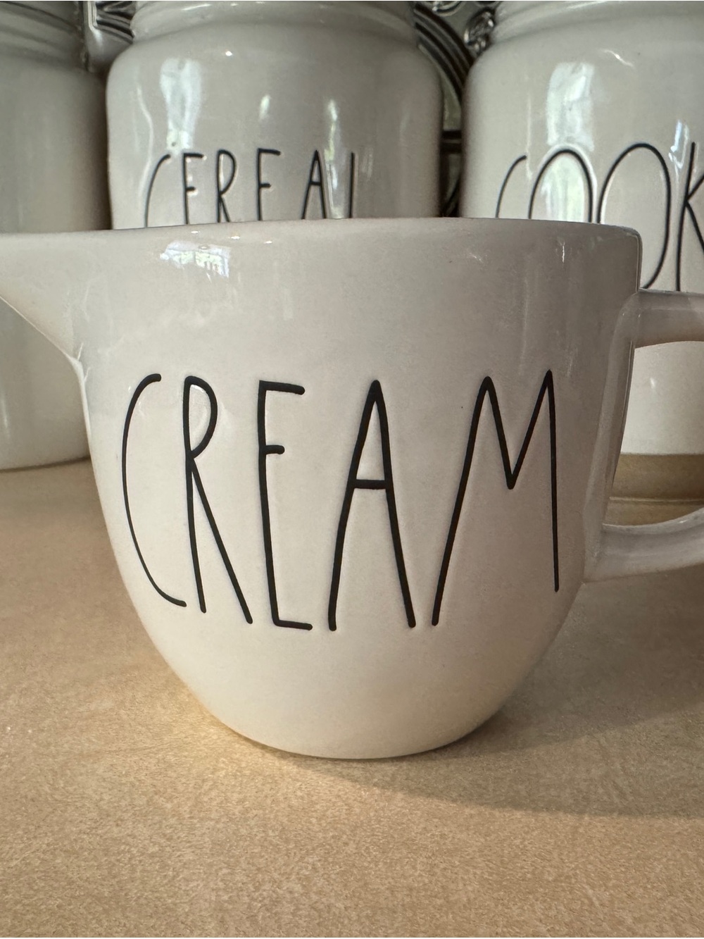 Cream Ceramic Creamer Jug - RAE DUNN